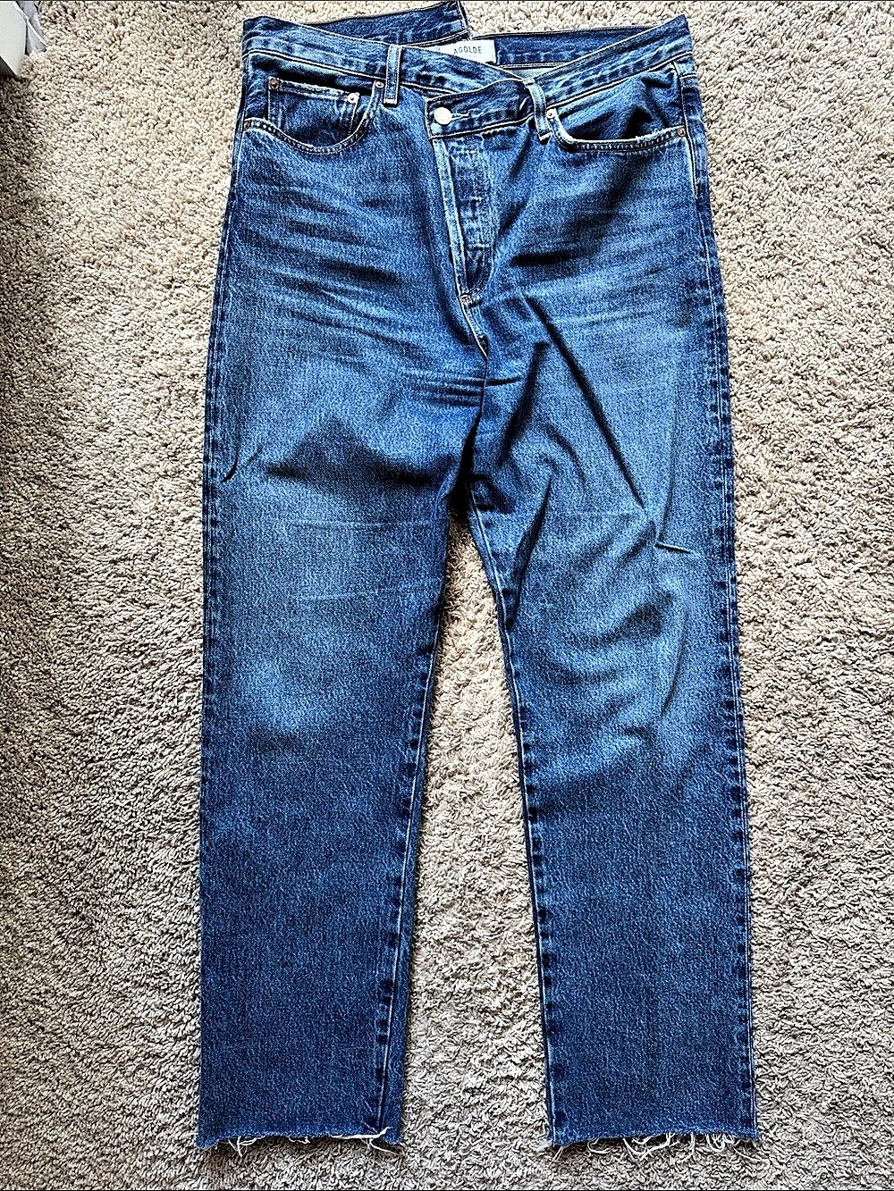 AGOLDE Criss Cross Straight Jeans Blue